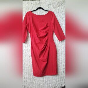 Le chateau red long sleeve midi dress size large